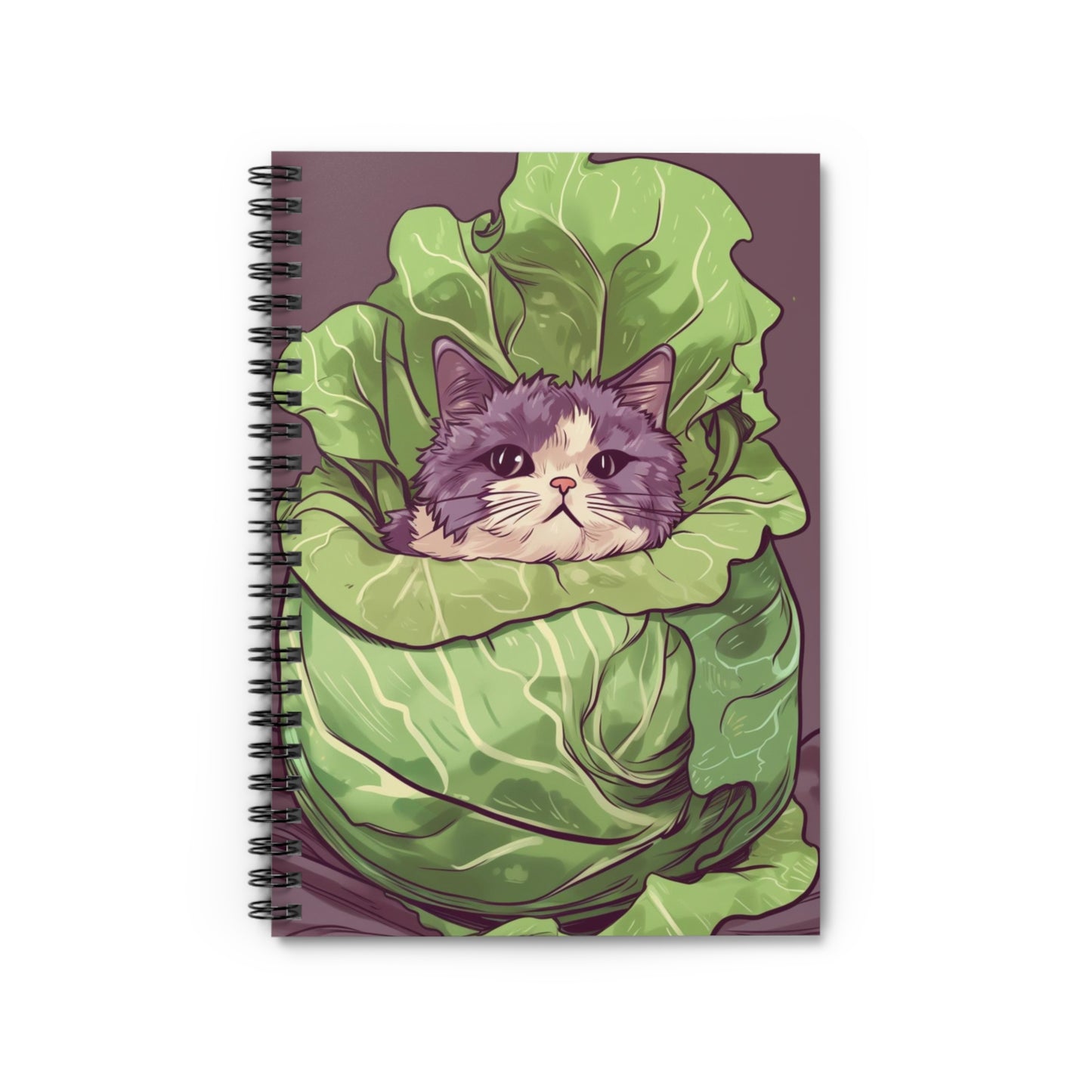 Cabbage Cat Spiral Notebook - Ruled Line