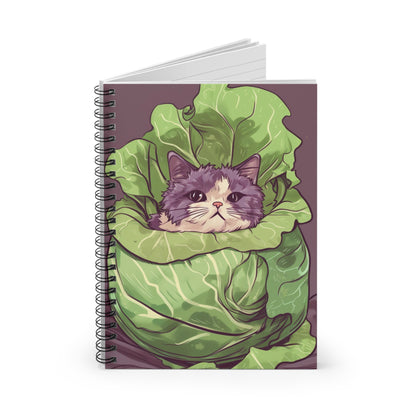 Cabbage Cat Spiral Notebook - Ruled Line