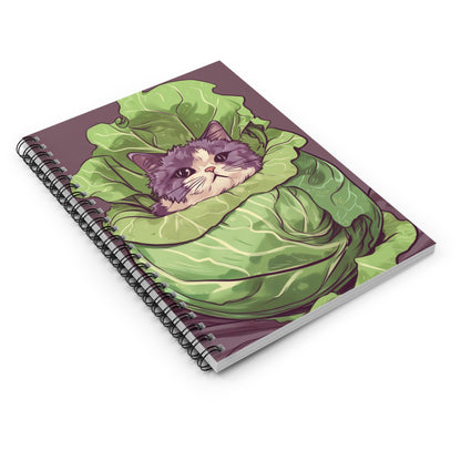 Cabbage Cat Spiral Notebook - Ruled Line