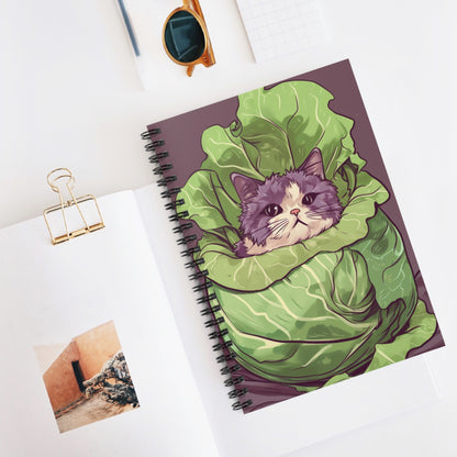 Cabbage Cat Spiral Notebook - Ruled Line